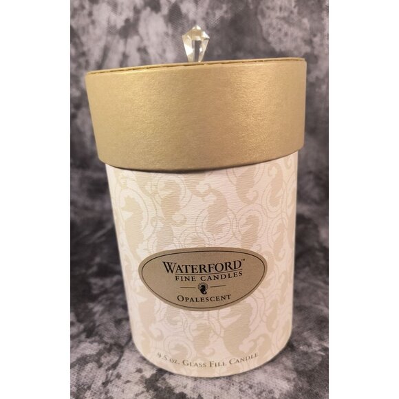 Waterford Fine Candles Opalescent Glass Fill Candle With Lid 9.5 Oz Burn Time 50 - Picture 1 of 4